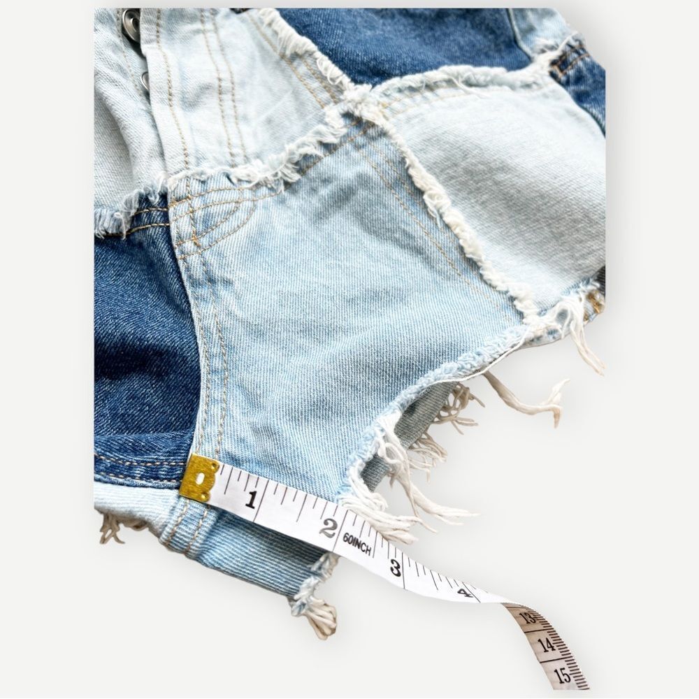 Wild Fable High Rise Patchwork 2 Inch Denim Cutoff Jean Shorts. 0. 25. - Picture 9 of 13